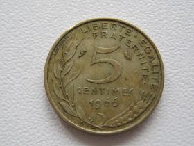 Франція Франция ^/--/^ Франция 5 сантимов 1966 года #16009 ^_^^^ Франція 5 сантимів 1966 року #16009 - фото фото фото