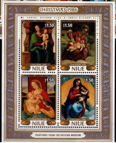 Інше Другое ^/--/^ Ниуэ Рафаэль Тициан Живопись Рождество 1986 ^_^^^ Ніуе Рафаель Тіціан Живопис Різдво 1986 - фото фото фото