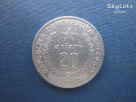 Мадагаскар Мадагаскар ^/--/^ Монета 20 аріарі Мадагаскар 1978 один рік чекану рідкісна ^_^^^ Монета 20 ариари Мадагаскар 1978 один год ждана редкая - фото фото фото