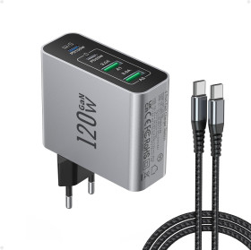 Зарядні пристрої Зарядные устройства ^/--/^ Зарядний пристрій ANYKON Gan  USB C 120 Вт 4 порти 100 Вт 20 Вт швидкий зарядний пристрій для ноутбука з 2-метровим кабелем USB C 100 Вт *81039 ^_^^^ Зарядное устройство ANYKON Gan USB C 120 Вт 4 порта 100 Вт 20 Вт быстрое зарядное устройство для ноутбука с 2-метровым кабелем USB C 100 Вт*81039 - фото фото фото
