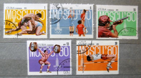 Спорт Спорт ^/--/^ СПОРТ - ОЛИМПИАДА - МОСКВА-80  КУБА  1979 г.   гаш.  ^_^^^ ОЛІМПІАДА - Москва-80 КУБА 1979 гаш. - фото фото фото