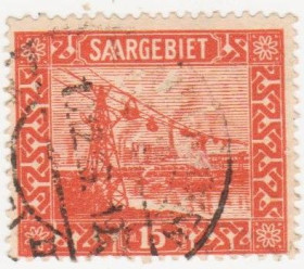 Веймарська республіка Веймарская республика ^/--/^ Германия  ( Саар)   1923  г. № 97 гашеная ^_^^^ Німеччина ( Саар) 1923 р. No 97 гашена - фото фото фото