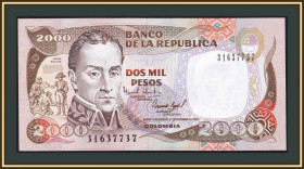 Колумбія Колумбия ^/--/^ Колумбия 2000 песо 1994 P-439  (439 /--/ b.3) UNC ^_^^^ Колумбія 2000 песо 1994 P-439 (439 /--/ b.3) UNC - фото фото фото