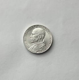 Італія і Ватикан Италия и Ватикан ^/--/^ 5 ЛИР ВАТИКАН 1939 состояние UNC серебро РЕДКАЯ!!! ^_^^^ Лір Ватикан 1939 стан UNC срібло Рідка!!! - фото фото фото