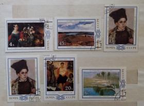 Мистецтво Искусство ^/--/^ СССР 1983 г - Живопись Белоруссии, гаш, 7 шт  (см.фото) ^_^^^ СРСР 1983 — Живопис Білорусії, гаш - фото фото фото