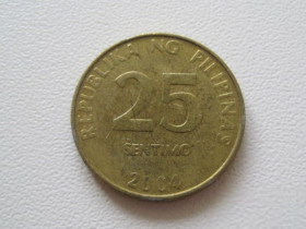 Філіппіни Филиппины ^/--/^ Филиппины 25 сентимо 2004 года 27401 ^_^^^ Філіппіни 25 вересня 2004 року 27401 - фото фото фото