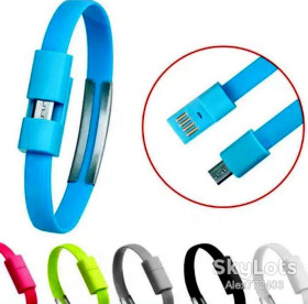 Кабелі Кабели ^/--/^ Кабель-браслет Micro USB to USB силиконовый 0.2 /--/ м, синий ^_^^^ Кабель-браслет Micro USB to USB силіконовий 0.2 /--/ м, синій - фото фото фото