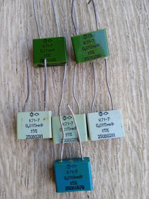 Конденсатори Конденсаторы ^/--/^ К /--/ 71-7 0,011 0,0112 0,0115 0,0119 мкф 250 В    (6 /--/ шт. одним лотом) ^_^^^ К /--/ 71-7 0,0110 - 0,0119 мкф 250 В 5% (6 /--/ шт. одним лотом) - фото фото фото