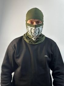 Інше Другое ^/--/^ Баф - балаклава  трикотаж с принтом зелеый тигр ^_^^^ Баф - балаклава трикотаж з принтом зелеий тигр - фото фото фото