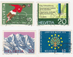 Швейцарія Швейцария ^/--/^ Швейцария 1970 г. № 923‑926 гашеная серия ^_^^^ Швейцарія 1970 р. No 923‐926 гашена серія - фото фото фото