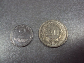 Швейцарія Швейцария ^/--/^ монета швейцария 20 раппен 1978 №8359 ^_^^^ монета швейцарію 20 раппен 1978 No /--/ 8359 - фото фото фото
