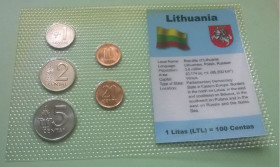Литва Литва ^/--/^ Набор монет ЛИТВА 1991 год блистер запайка набір пластик ^_^^^ Набор монет ЛИТВА 1991 год блистер запайка набор пластик - фото фото фото