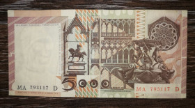 Італія, Ватикан Италия, Ватикан ^/--/^ ITALY Італія 5000 лір 2 і 9 березня 1979 signatures: Baffi, Stevani ^_^^^ ITALY Италия 5000 лир 2 и 9 марта 1979 signatures: Baffi, Stevani - фото фото фото