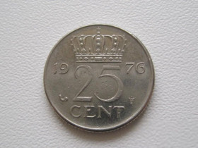 Нідерланди Нидерланды ^/--/^ Нидерланды 25 центов 1976 года 23304 ^_^^^ Нідерланди 25 центів 1976 року 23304 - фото фото фото