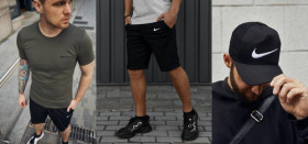 Шорти Шорты ^/--/^ Комплект Nike футболка хаки + шорты + кепка Nike черная с сеткой (белое лого) ^_^^^ Комплект Nike футболка хакі + шорти + кепка Nike чорна з сіткою (біле лого) - фото фото фото