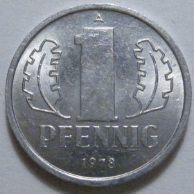 НДР, ФРН ГДР, ФРГ ^/--/^ Німеччина 1 пфеніг 1978 року 41293 ^_^^^ Германия 1 пфенниг 1978 года 41293 - фото фото фото
