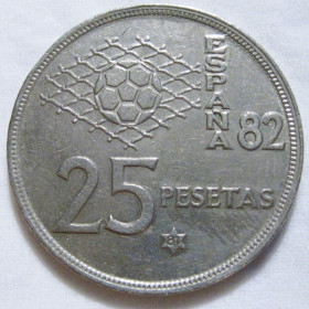 Іспанія Испания ^/--/^ Іспанія 25 песет 1980  (1981) року #6 /--/ П /--/ 1933 ^_^^^ Испания 25 песет 1980 (1981) года #6 /--/ П /--/ 1933 - фото фото фото