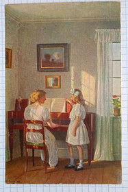 Іноземні Иностранные ^/--/^ Поштова картка листівка Erster Unterricht Alfred Broge 1019 р. Germany Dc /--/ 059 ^_^^^ Почтовая карточка открытка Erster Unterricht Alfred Broge 1019 г. Germany Dc /--/ 059 - фото фото фото