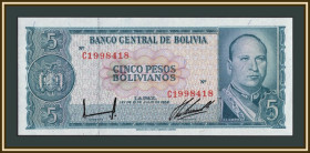 Болівія Боливия ^/--/^ Боливия 5 песо 1962 P-153  (153 /--/ a.10) UNC ^_^^^ Болівія 5 песо 1962 P-153 (153 /--/ a.10) UNC - фото фото фото