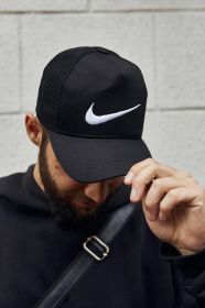 Літні головні убори Летние головные уборы ^/--/^ Кепка мужская Nike черная с сеткой ^_^^^ Кепка чоловіча Nike чорна з сіткою - фото фото фото