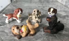 Статуетки, Скульптури, Фігурки, Фарфор Статуэтки, Скульптуры, Фигурки, Фарфор ^/--/^ Собаки щенки 5 фигурок миниатюры ^_^^^ Собаки щенки 5 фігурок мініатюри - фото фото фото