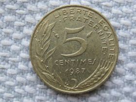 Франція Франция ^/--/^ Франция, 5 сантимов 1987 года #1324 ^_^^^ Франція, 5 сантимів 1987 року #1324 - фото фото фото