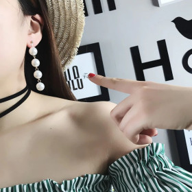 Сережки Серьги ^/--/^ красивые длинные серьги под жемчуг ^_^^^ красиві довгі сережки під перли - фото фото фото