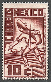 Центральна Америка Центральная Америка ^/--/^ Мексика  (1938) 25-я годовщина Плана Гваделупы. Крестьянин ^_^^^ Мексика (1938) 25-а річниця Плану Гваделупи. Селянин - фото фото фото
