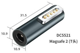 Інше Другое ^/--/^ Переходник для блока питания MagSafe 2 з 5.5 /--/ x /--/ 2.1(2.5)mm (Female) (A class) 1 день гар. - фото фото фото
