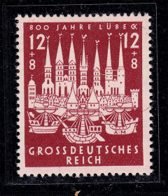 Третій Рейх (-) Третий Рейх (-) ^/--/^ Германия  Рейх 1943 г  MNH -  800 лет г. Любек - флот ^_^^^ Німеччина Рейх 1943 MNH - 800 років Любек — флот - фото фото фото