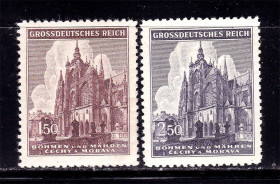 Чехословаччина Чехословакия ^/--/^ Богемия и Моравия  1944 г MNH - архитектура ^_^^^ Богемія і Моравія 1944 р. MNH - архітектура - фото фото фото