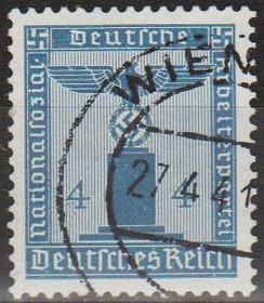 Третій Рейх (-) Третий Рейх (-) ^/--/^ 1938 - Рейх - Службова марка - Орел 4 Mi.146 _гаш ^_^^^ 1938 - Рейх - Служебная марка - Орел 4 Mi.146 _гаш - фото фото фото