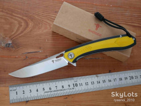 Ножі, мультітули Ножи, мультитулы ^/--/^ SHOOZIZ HUN /--/ 110, D /--/ 2 Satin, G /--/ 10 Yellow-Black, Ceramic Ball Bearing, EDC, Outdoor, Liner Lock - фото фото фото