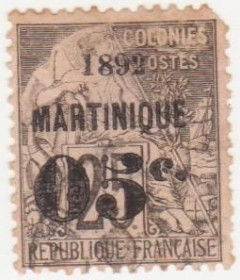 Франція Франция ^/--/^ Франция  ( Мартиника )  1892 г. № 28 гашеная ^_^^^ 1892 р. No 28 гашена - фото фото фото