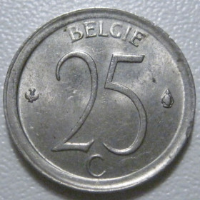 Бельгія Бельгия ^/--/^ Бельгія 25 сантимів 1974 року Belgie 42383 ^_^^^ Бельгия 25 сантимов 1974 года Belgie 42383 - фото фото фото