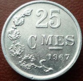 Люксембург Люксембург ^/--/^ Люксембург 25 сантимов 1967 ^_^^^ Люксембург 25 сантимів 1967 - фото фото фото