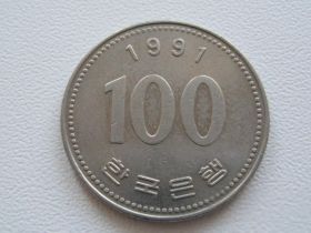Республіка Корея Республика Корея ^/--/^ Южная Корея 100 вон 1991 года #17076 ^_^^^ Південна Корея 100 вон 1991 року #17076 - фото фото фото