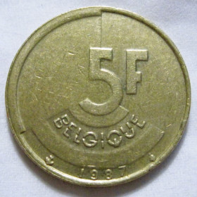 Бельгія Бельгия ^/--/^ Бельгія 5 франків 1987 року BELGIQUE #6 /--/ П /--/ 1725 ^_^^^ Бельгия 5 франков 1987 года BELGIQUE #6 /--/ П /--/ 1725 - фото фото фото