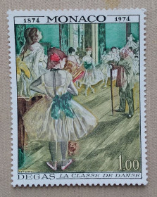 Мистецтво Искусство ^/--/^ Монако 1974 г - 100-летие импрессионизма. Танцевальный класс - Э. Дега, негаш ^_^^^ Монако 1974 - 100-річчя імпресіонізму. Танцювальний клас - Е. Дега, негаш - фото фото фото