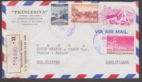 Америка Америка ^/--/^ Сальвадор 1956 ЦЕЛЬНАЯ ВЕЩЬ ЗАКАЗНОЕ ОТПРАВЛЕНИЕ ПИСЬМО АВИА ПОЧТА ИСТОРИЯ ПОЧТЫ КЛАССИКА СТАНДАРТ ^_^^^ Сальвадор 1956 Цільна віщ така відправа листа Авіа пошта історія пошти класика стандарт - фото фото фото