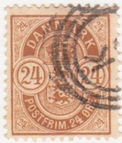 Скандинавія Скандинавия ^/--/^ Дания 1901 г. №  39 гашеная ^_^^^ Данія 1901 р. No 39 гашена - фото фото фото