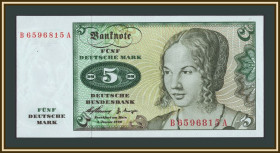 Німеччина Германия ^/--/^ Германия  (ФРГ) 5 марок 1960 P-18  (18 /--/ a) UNC ^_^^^ Німеччина (ФРН) 5 марок 1960 P-18 (18 /--/ a) UNC - фото фото фото