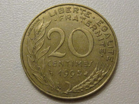 Франція Франция ^/--/^ Франция 20 сантимов 1995 года 38169 ^_^^^ Франція 20 сантимів 1995 38169 - фото фото фото