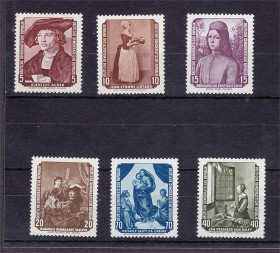 НДР, ФРН ГДР, ФРГ ^/--/^ ГДР  1955 г  MNH - ИСКУССТВО - Дрезденская картинная галерея ^_^^^ НДР 1955 MNH - мистецтво - Дрезденська картинна галерея - фото фото фото