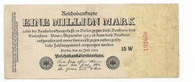 Німеччина Германия ^/--/^ Германия 1000000 марок миллион 1923 Firmendruck Р /--/ 94 (2) второй выпуск. № снизу вверх ^_^^^ Німеччина 1000000 марок мільйон 1923 Firmendruck Р /--/ 94 (2) другий випуск. No знизу вверх - фото фото фото