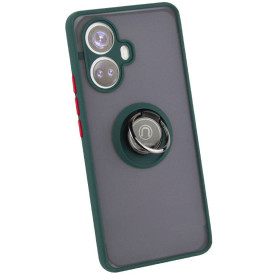 Чохли, бампера Чехлы, бампера ^/--/^ Чохол Fiji Colorframe для Realme 10 Pro Plus матовий бампер з кільцем підставкою Green ^_^^^ Чехол Fiji Colorframe для Realme 10 Pro Plus матовый бампер с кольцом подставкой Green - фото фото фото