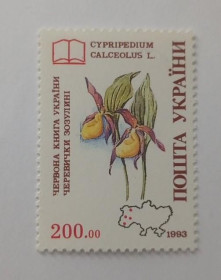 Інше Другое ^/--/^ 1993. 200,00 карб. Красная Книга Украины. Ботиночки кукушкины. MNH. ^_^^^ 1993. 200,00 карб. Червона книга України. Ботиночки зозулі. MNH. - фото фото фото
