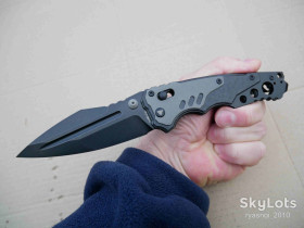 Ножі, мультітули Ножи, мультитулы ^/--/^ TRIVISA Intruder-05, 14 /--/ C /--/ 28 /--/ N Blackwash, Titanium &amp; Carbon, Designer: TASKnives Design, Outdoor, Tactical, EDC, Axis Lock - фото фото фото