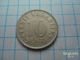 Естонія Эстония ^/--/^ 10 /--/ сенті 1991  Естонія ^_^^^ 10 /--/ сенти 1991 Эстония - фото фото фото