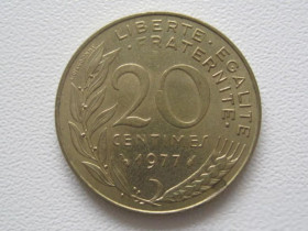 Франція Франция ^/--/^ Франция 20 сантимов 1977 года 31993 ^_^^^ Франція 20 сантимів 1977 31993 - фото фото фото
